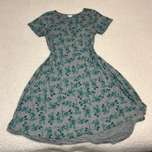 LuLaRoe Dresses & Skirts - Lularoe Women Gray Vintage Disney Mickey Mouse Print Short Sleeve T-shirt Dress